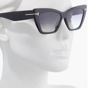 New Tom Ford Wyatt 56mm Gradient Cat Eye Sunglasses